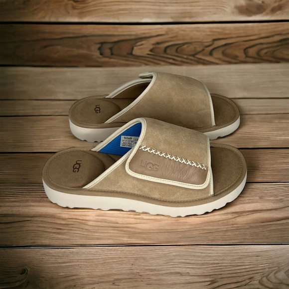 UGG Men’s Goldencoast Slide Sand Santorini Slippers Sanda - Picture 3 of 14